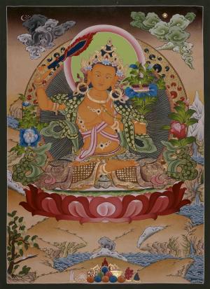 Genuine Hand-Painted Manjushri Thangka | Vajrayana Arts | Bodhisattva of Peace and Protection